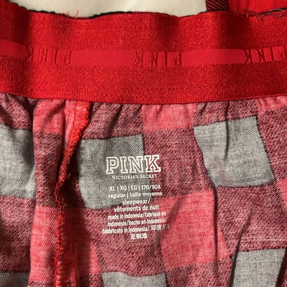 NWT VICTORIA SECRET PINK RED/BLACK FLANNEL SLEEP PANTS WOMANS XL - Picture 4 of 6